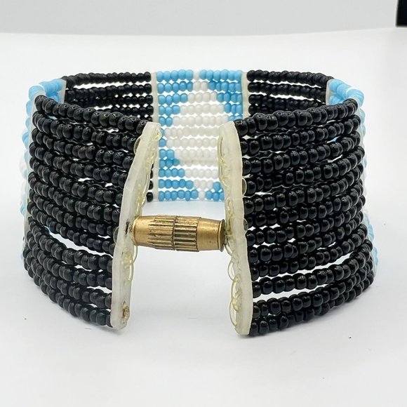 Handmade Beaded Cuff Bracelet - Picture 2 of 2